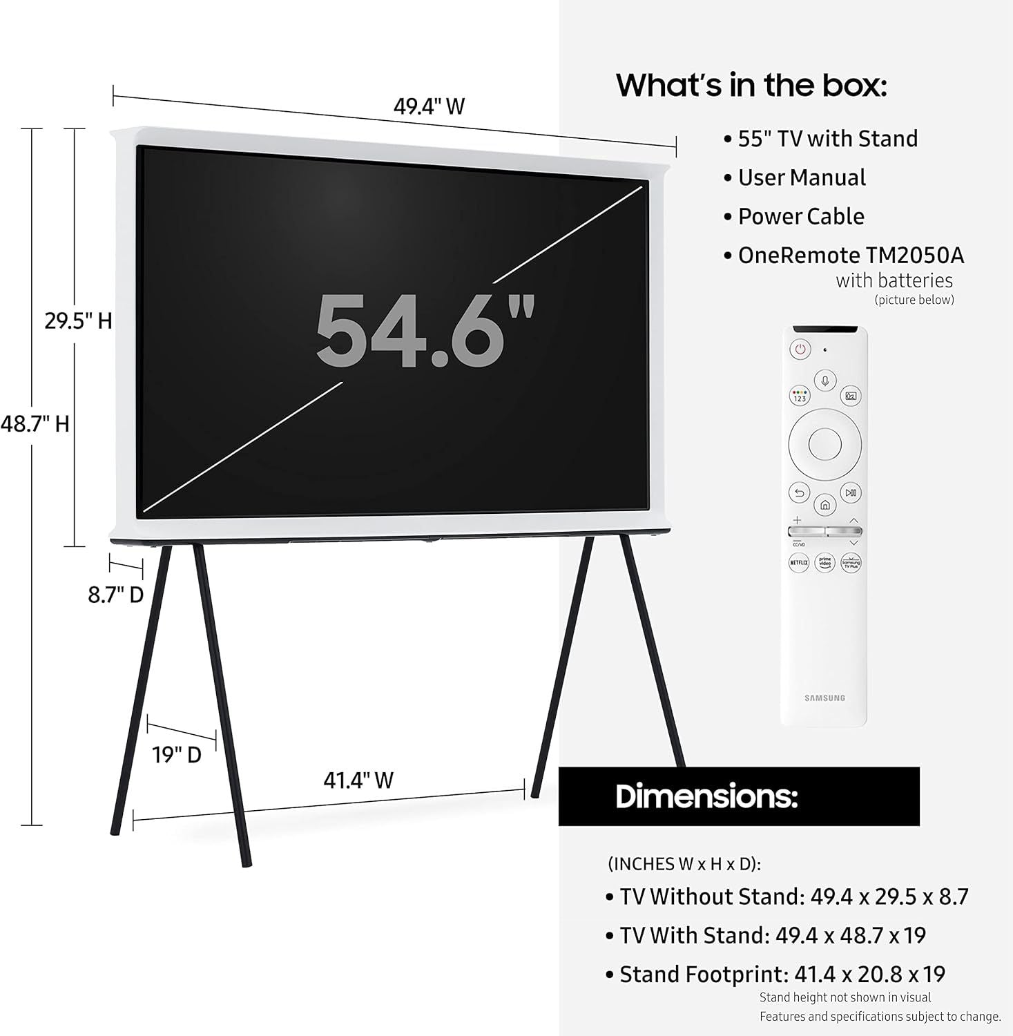 SAMSUNG | Téléviseur intelligent Serif QLED 4K 55